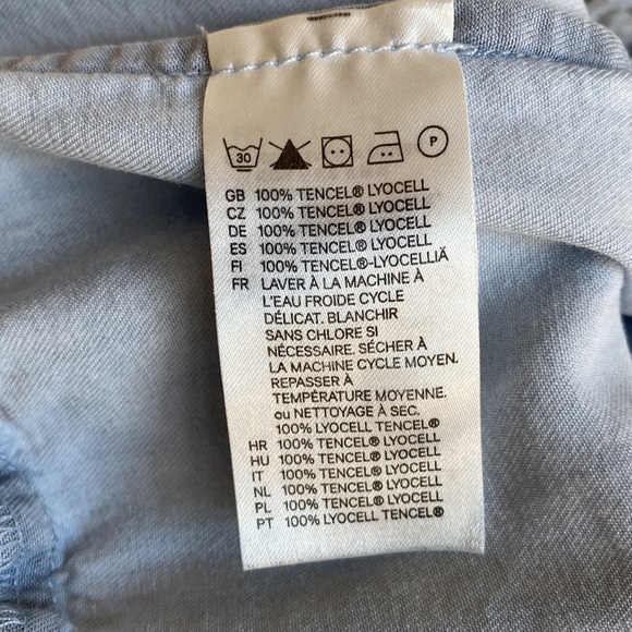 &SHIRT by H&M Women Chambray Top/Shirt light Blue Elastic Waist - Picture 8 of 8